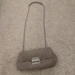 Michael Kors suede and leather crossbody bag
